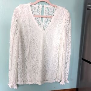 Elegant White Lace Women's Top